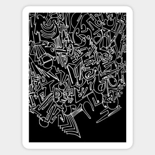 Abstract Ink Drawing #10 Black Sticker
